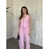 Şalvar pantolon yelekli takım pembe