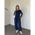 beli büzgülü paça lastikli basic takım lacivert