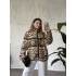 Dik yaka fermuarlı soft polar siyah desenli