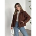 Marka model kısa astarlı kaşe ceket kahve