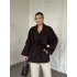 Oversize ara boy standart kaşe kaban kahve