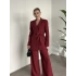 Premium yandan bağlama detaylı double kumaş takım bordo