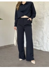 Şal detaylı ikili takım lacivert