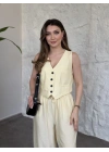 Şalvar pantolon yelekli takım sarı
