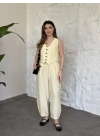 Şalvar pantolon yelekli takım sarı