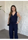 Şalvar pantolon yelekli takım lacivert