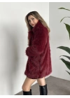 Ara boy cepli kürk kaban bordo