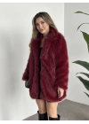 Ara boy cepli kürk kaban bordo