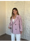 Ara boy düğmeli beli kuşaklı oversize astarlı trençkot pembe