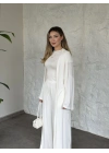 Basic üst & pantolonlu 3’lü takım beyaz