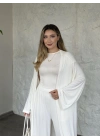 Basic üst & pantolonlu 3’lü takım beyaz