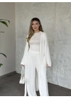 Basic üst & pantolonlu 3’lü takım beyaz