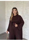 Basic üst & pantolonlu 3’lü takım kahve