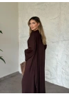 Basic üst & pantolonlu 3’lü takım kahve