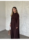 Basic üst & pantolonlu 3’lü takım kahve
