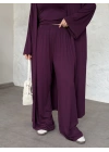 Basic üst & pantolonlu 3’lü takım mürdüm