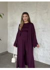 Basic üst & pantolonlu 3’lü takım mürdüm