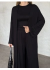 Basic üst & pantolonlu 3’lü takım siyah