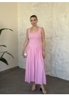Bel drapeli prenses elbise pembe