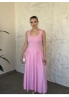 Bel drapeli prenses elbise pembe