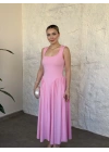 Bel drapeli prenses elbise pembe