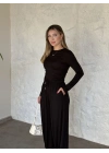 beli büzgülü paça lastikli basic takım siyah