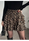 Bürümcük şortlu mini etek leopar