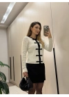 coco bağlama görünümlü siyah beyazlı triko