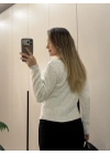 coco bağlama görünümlü siyah beyazlı triko