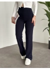 İkonik model enine boyuna full likralı düğmeli pantolon Lacivert