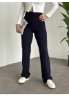İkonik model enine boyuna full likralı düğmeli pantolon Lacivert