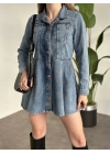 Kot Mini Gömlek Yaka Elbise