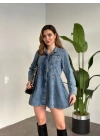 Kot Mini Gömlek Yaka Elbise