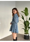 Kot Mini Gömlek Yaka Elbise
