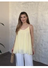 Lara askılı salaş bluz sarı