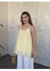 Lara askılı salaş bluz sarı