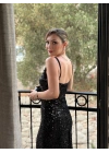 Lara payetli elbise siyah