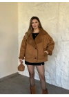Lara teddy kürklü mont taba