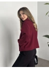 Marka model kısa astarlı kaşe ceket bordo