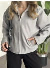 Marka model kısa astarlı kaşe ceket gri