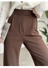 Meşhur Beli Cırt Cırtlı Bol Paça Pantolon Acı Kahve