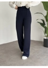 Meşhur Beli Cırt Cırtlı Bol Paça Pantolon Lacivert