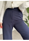 Meşhur Beli Cırt Cırtlı Bol Paça Pantolon Lacivert