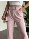 Meşhur Beli Cırt Cırtlı Bol Paça Pantolon Pembe