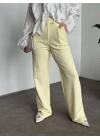 Meşhur Beli Cırt Cırtlı Bol Paça Pantolon sarı