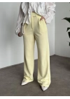 Meşhur Beli Cırt Cırtlı Bol Paça Pantolon sarı
