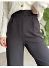 Meşhur Beli Cırt Cırtlı Bol Paça Pantolon Siyah