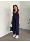 Şalvar kesim pantolon yelekli takım lacivert