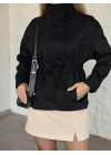 vera kemerli süet ceket siyah