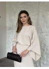 Yarasa kol maxi elbise bej